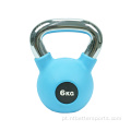 Kettlebell de borracha de borracha de ferro fundido revestido com vinil colorido